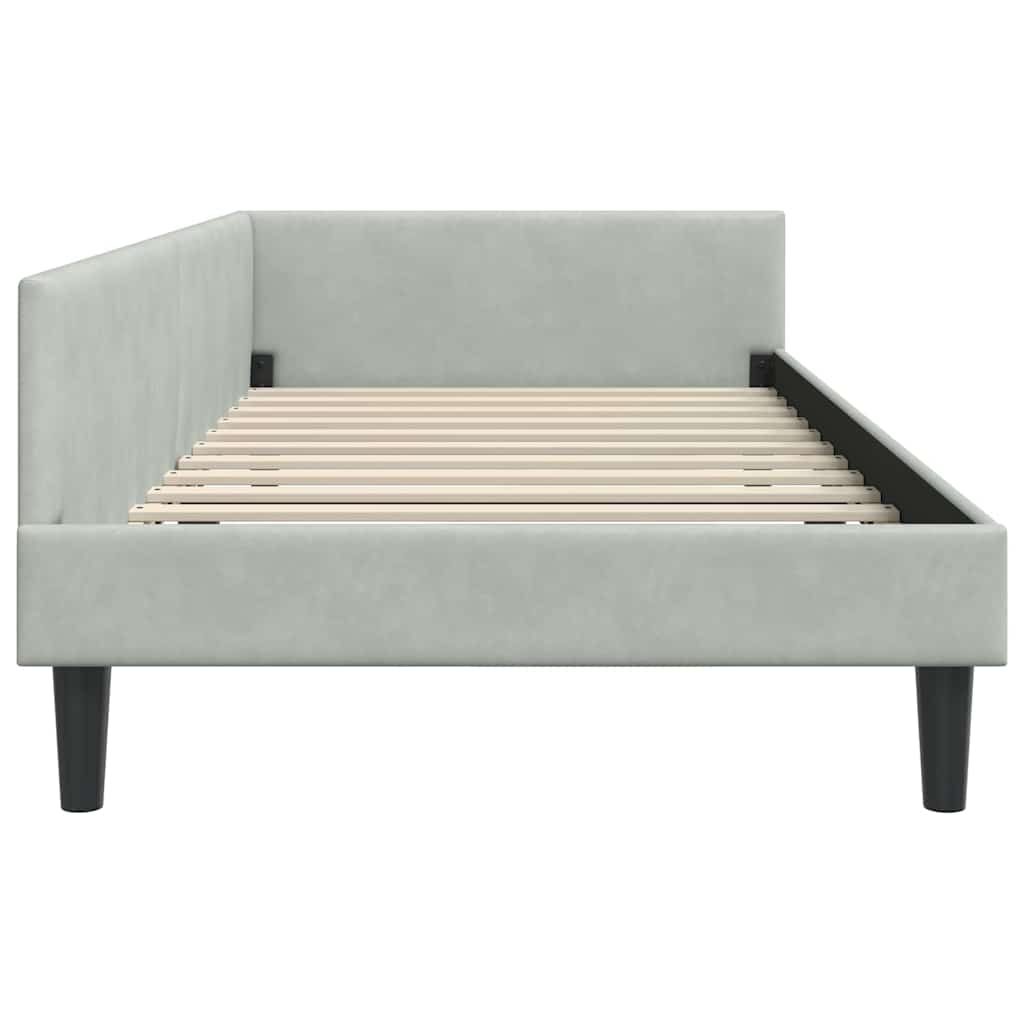 Kutni okvir kreveta Svijetlo siva 90 cm x 200 cm Baršun