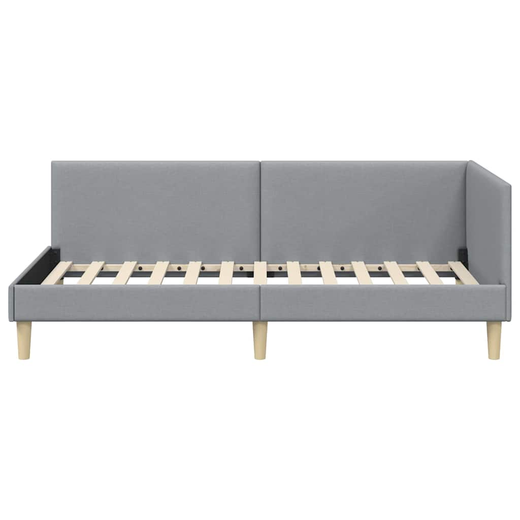 Kutni okvir kreveta s uzglavljem Svijetlo siva 80 cm x 200 cm