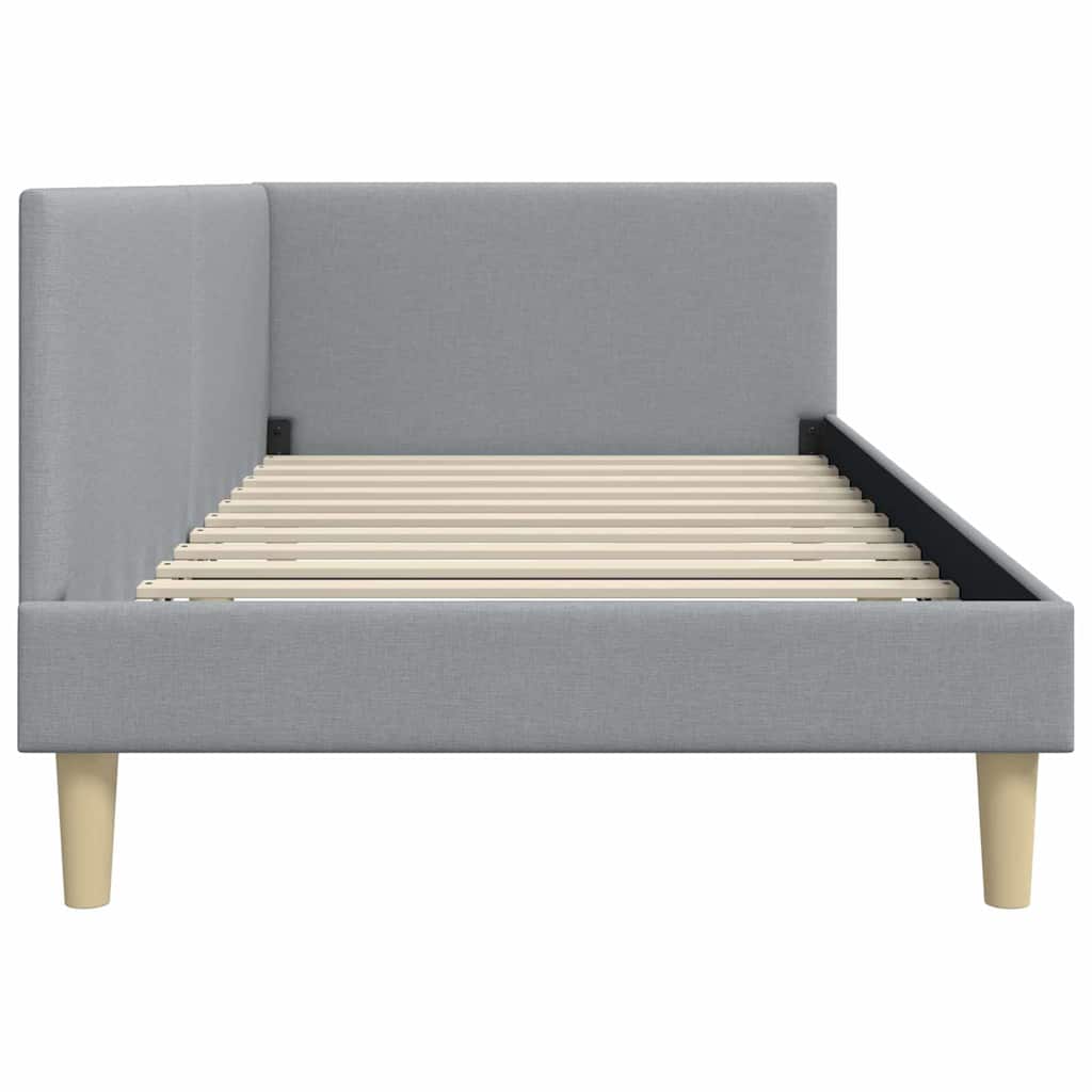 Kutni okvir kreveta s uzglavljem Svijetlo siva 80 cm x 200 cm