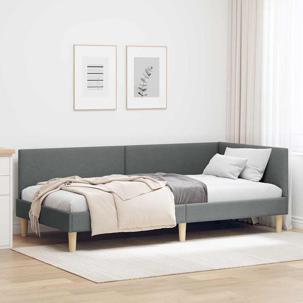 Kutni okvir kreveta s uzglavljem Tamno siva 80 cm x 200 cm
