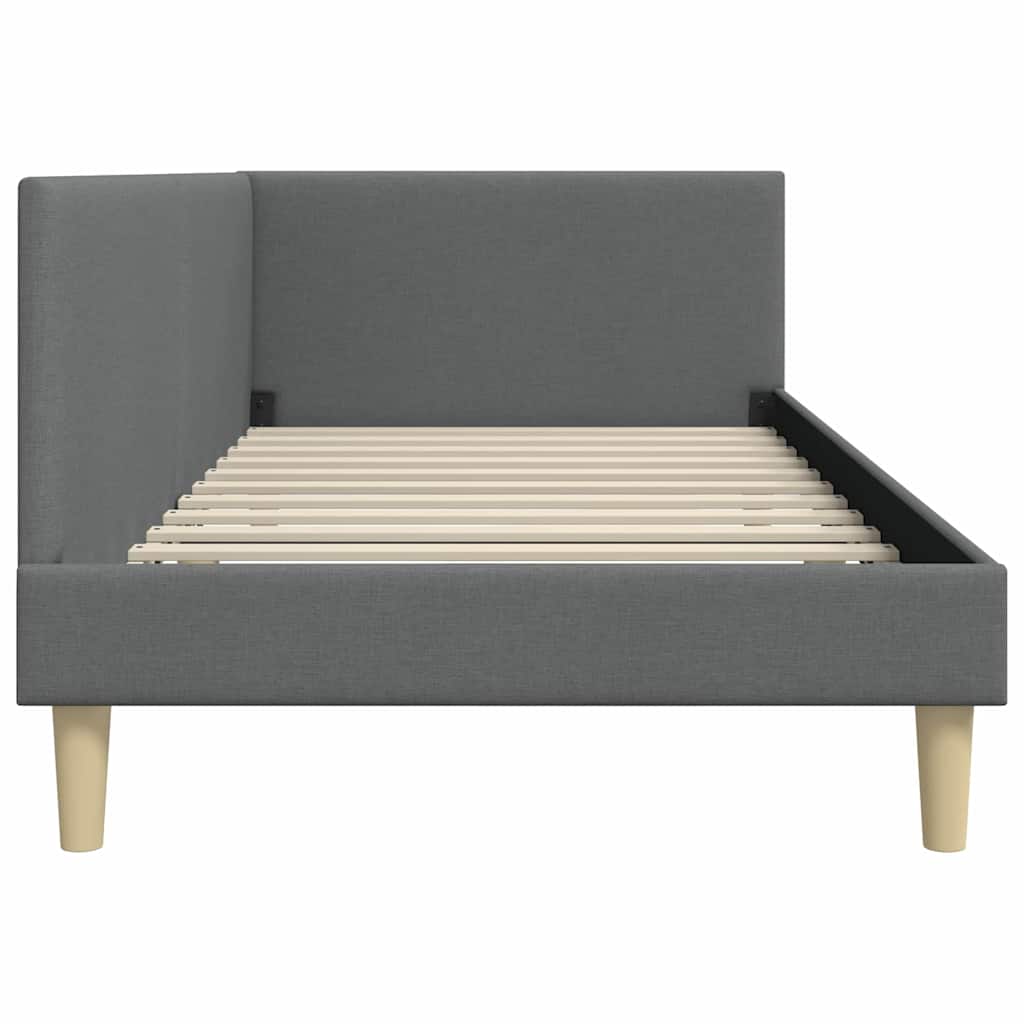 Kutni okvir kreveta s uzglavljem Tamno siva 80 cm x 200 cm