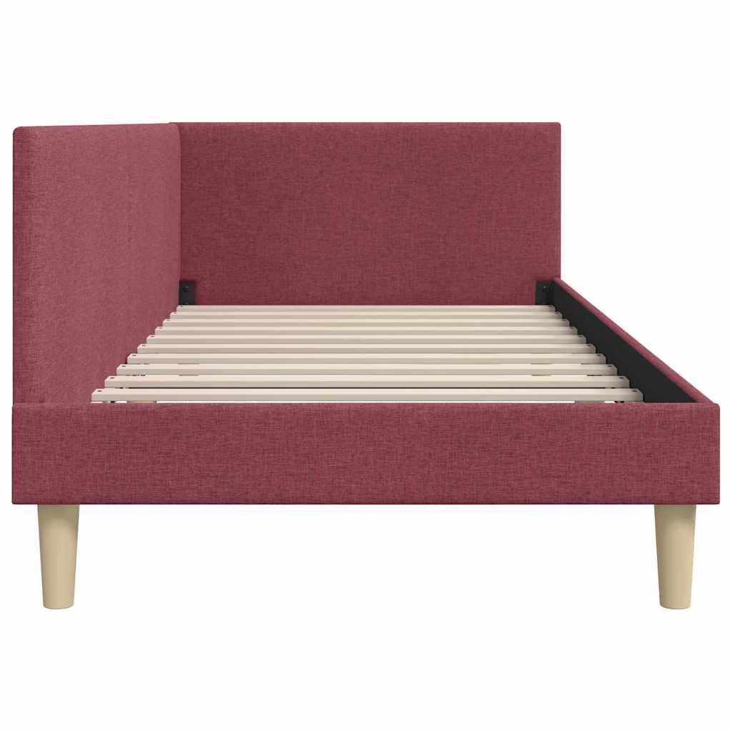 Kutni okvir kreveta s uzglavljem Vinska crvena 80 cm x 200 cm