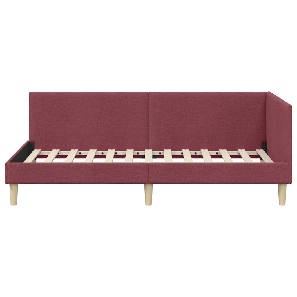 Kutni okvir kreveta s uzglavljem Vinska crvena 90 cm x 200 cm