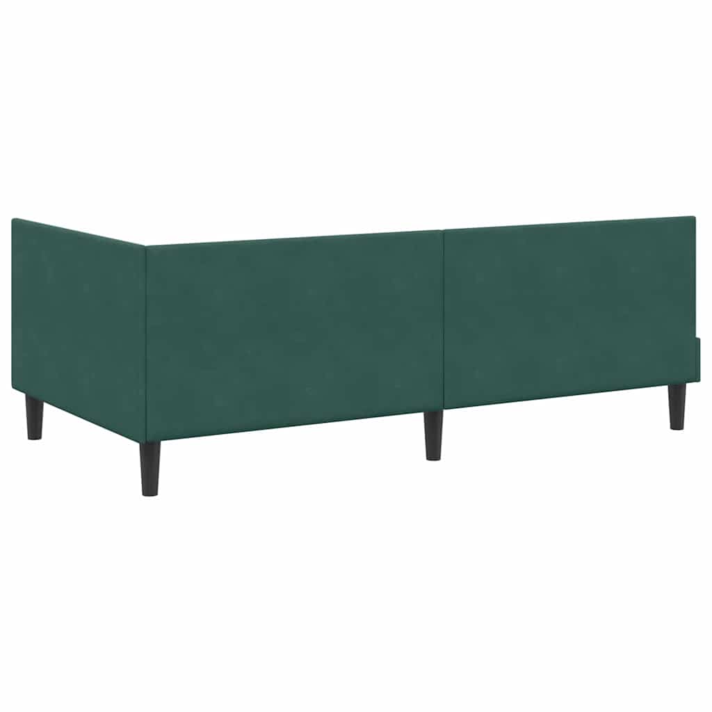 Kutni okvir kreveta Tamnozelena 80 cm x 200 cm Baršun