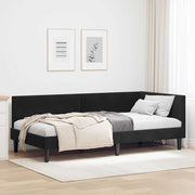 Kutni okvir kreveta s uzglavljem Crna 80 cm x 200 cm Baršun