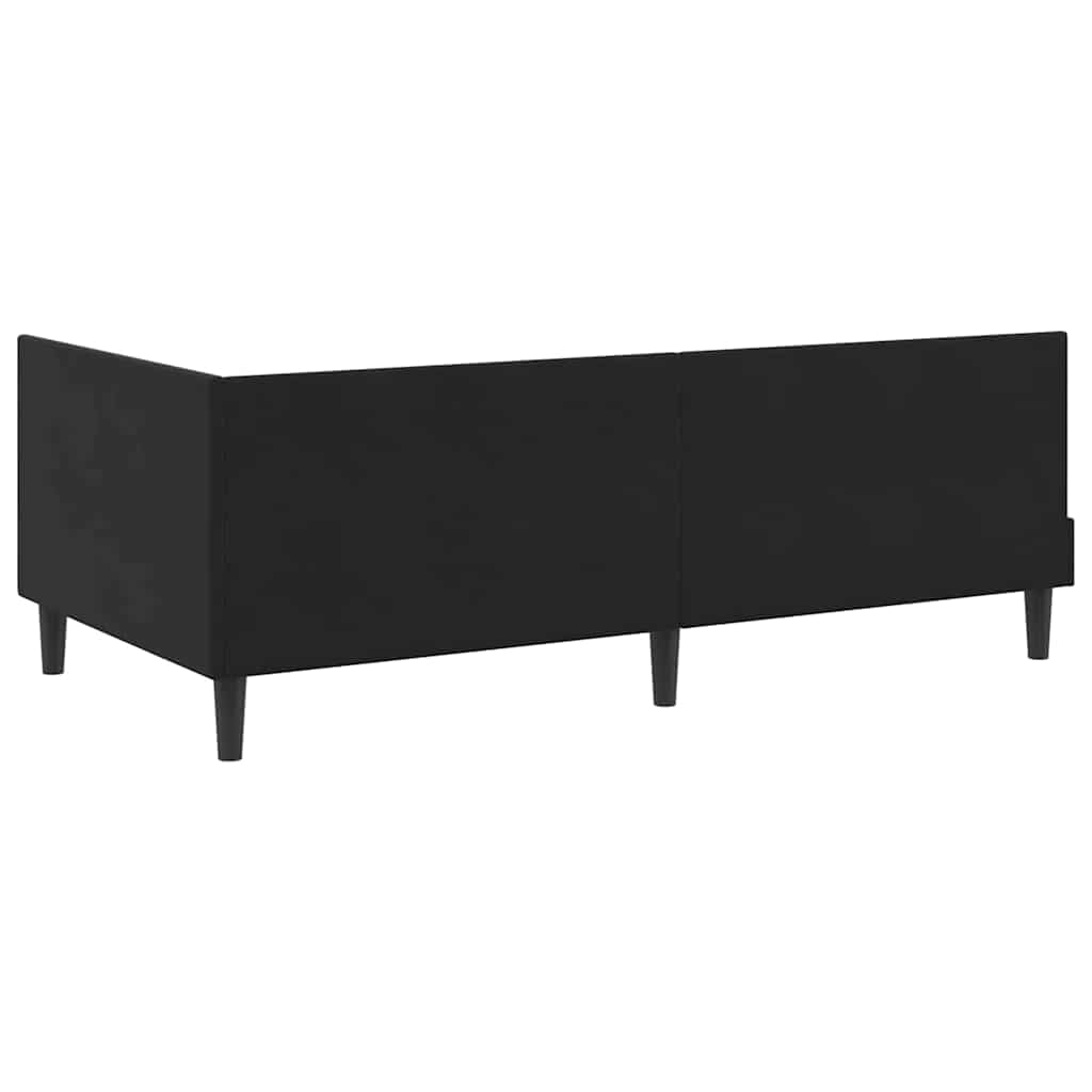 Kutni okvir kreveta s uzglavljem Crna 80 cm x 200 cm Baršun