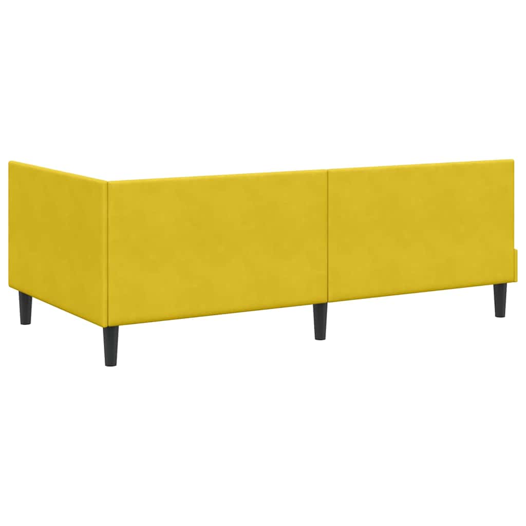 Kutni okvir kreveta s uzglavljem Žuta 80 cm x 200 cm Baršun