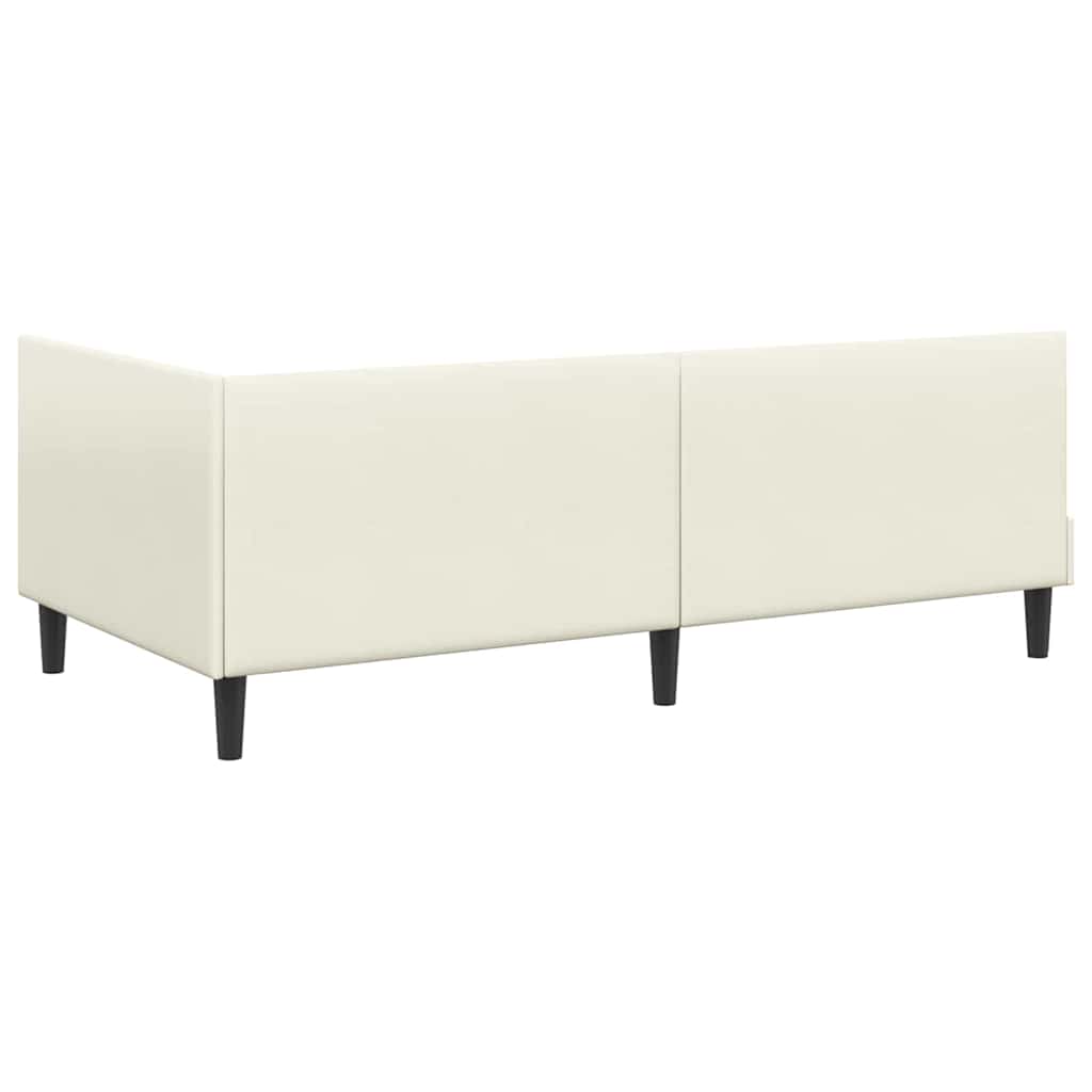 Kutni okvir kreveta s uzglavljem Krema 90 cm x 190 cm Baršun