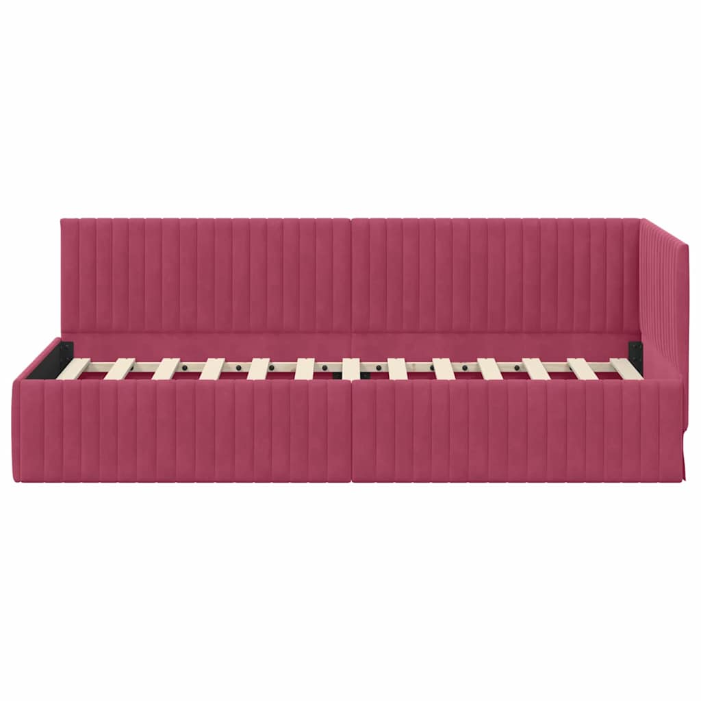 Kutni okvir kreveta Vinska crvena 80 cm x 200 cm Baršun