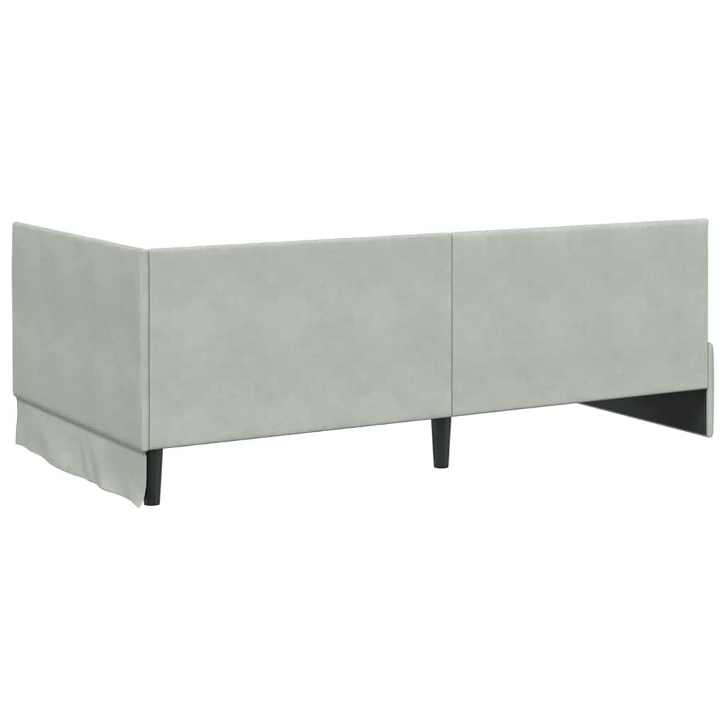 Kutni okvir kreveta Svijetlo siva 100 cm x 200 cm Baršun