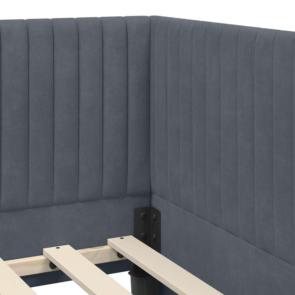 Kutni okvir kreveta Tamno siva 100 cm x 200 cm Baršun