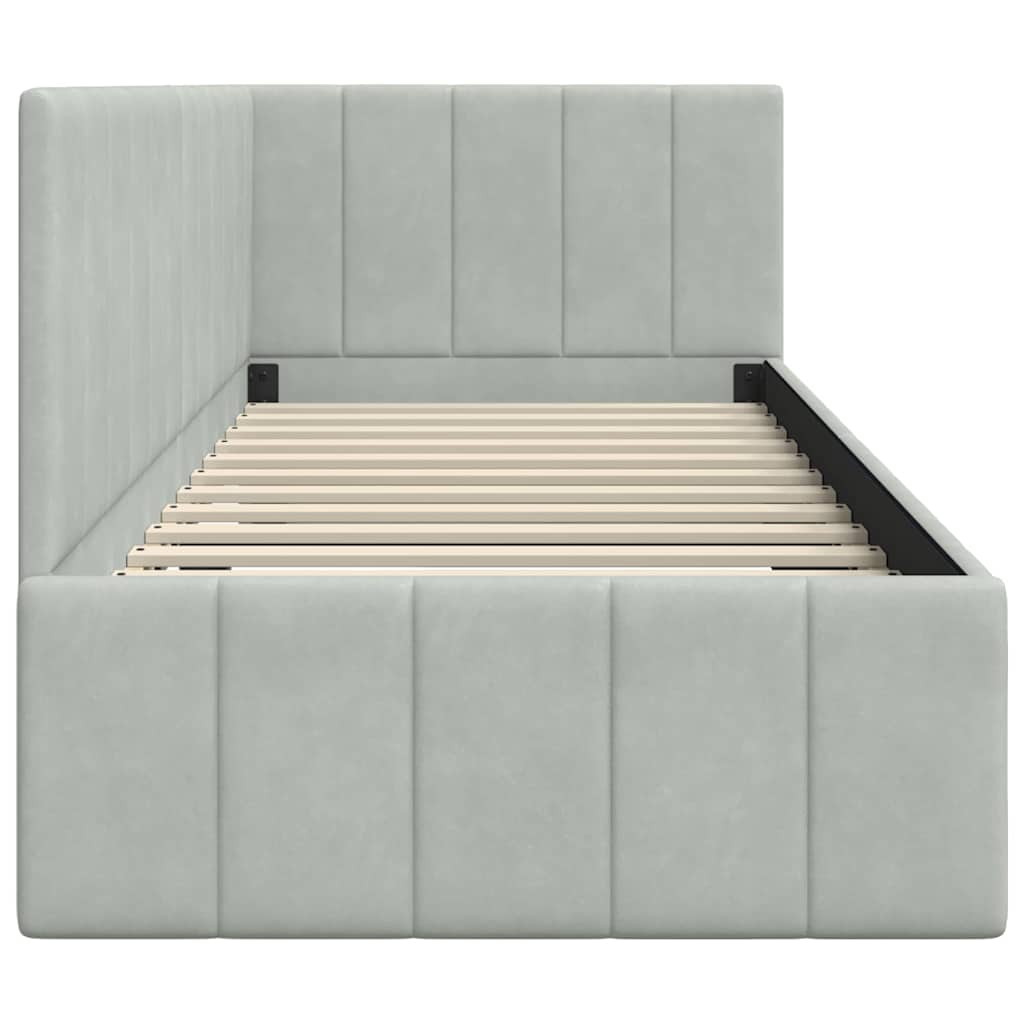 Kutni okvir kreveta Svijetlo siva 80 cm x 200 cm Baršun
