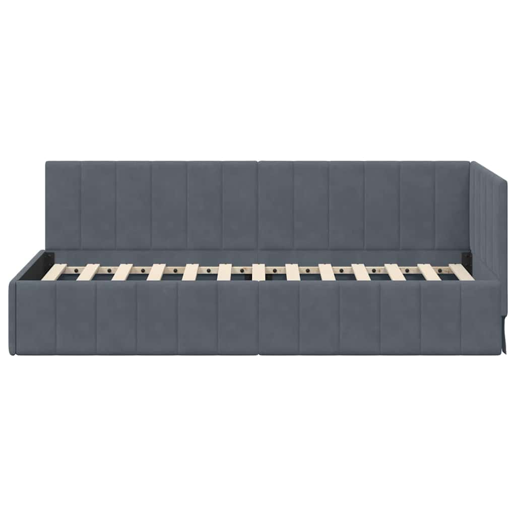 Kutni okvir kreveta Tamno siva 80 cm x 200 cm Baršun