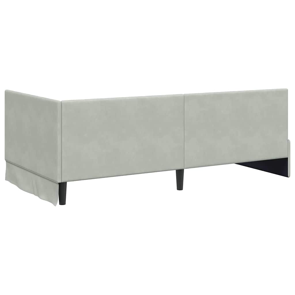 Kutni okvir kreveta Svijetlo siva 100 cm x 200 cm Baršun