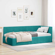 Kutni okvir kreveta Tirkizna 100 cm x 200 cm Baršun