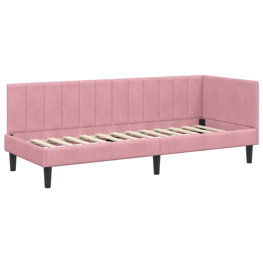 Kutni okvir kreveta Ružičasta 80 cm x 200 cm Baršun