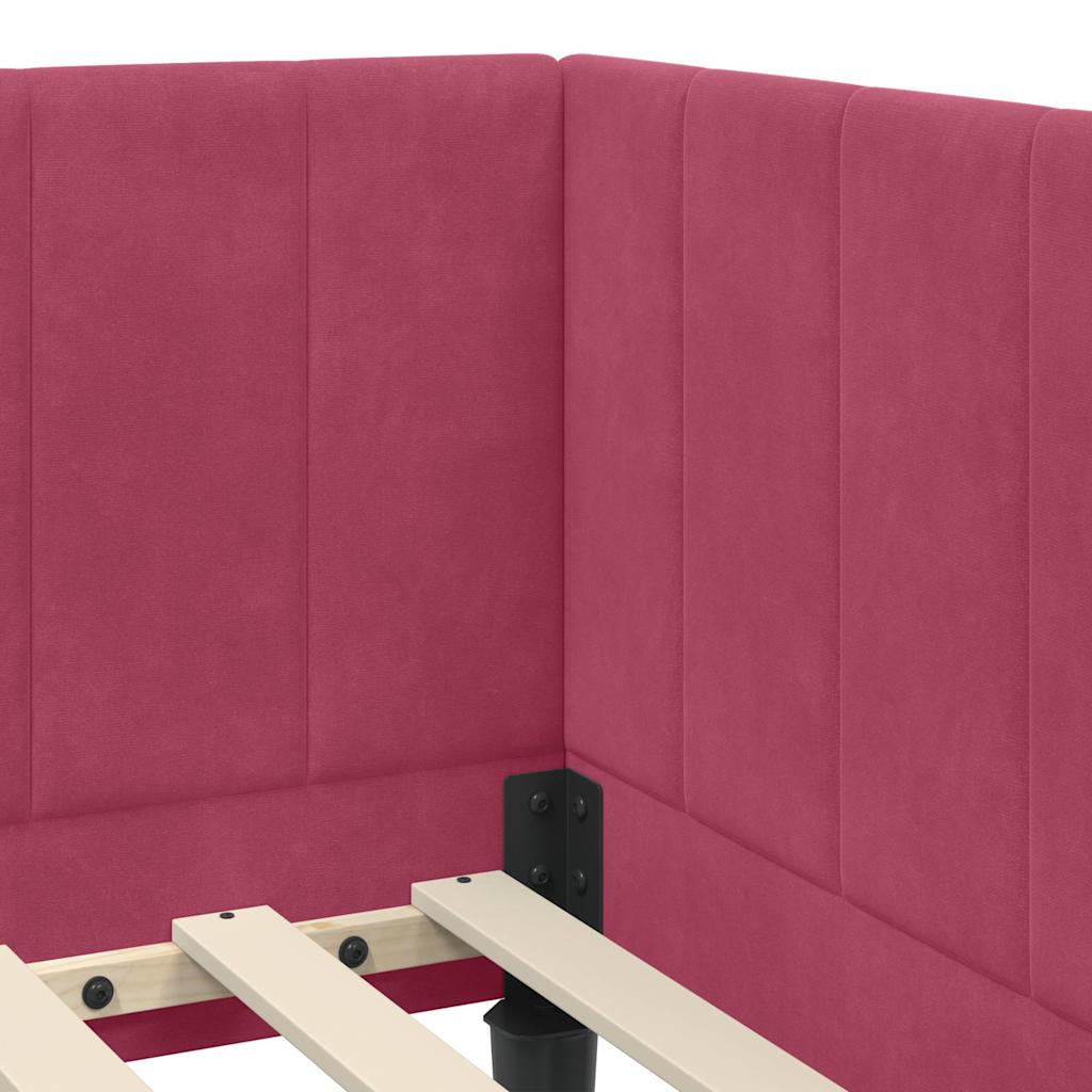 Kutni okvir kreveta Vinska crvena 80 cm x 200 cm Baršun