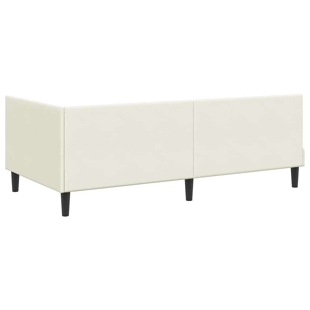 Kutni okvir kreveta s uzglavljem Krema 90 cm x 190 cm Baršun