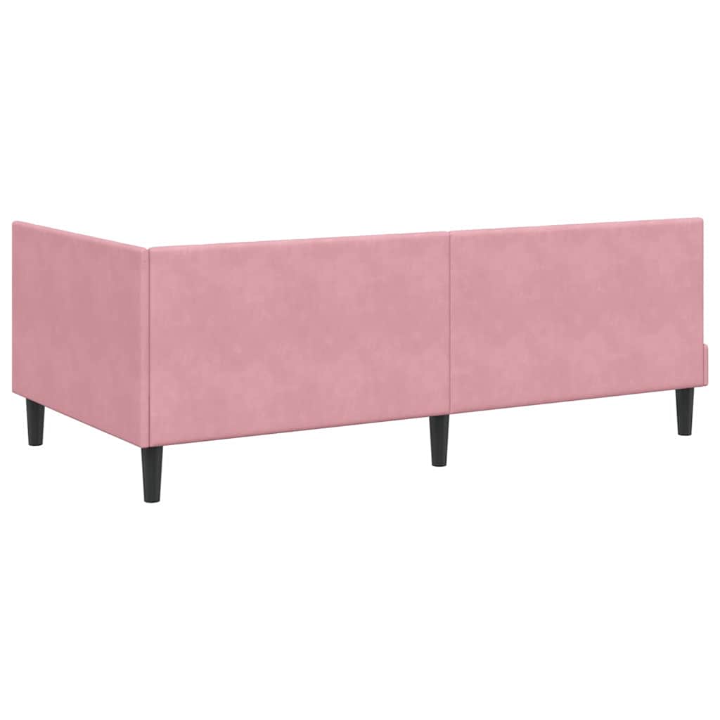 Kutni okvir kreveta Ružičasta 100 cm x 200 cm Baršun