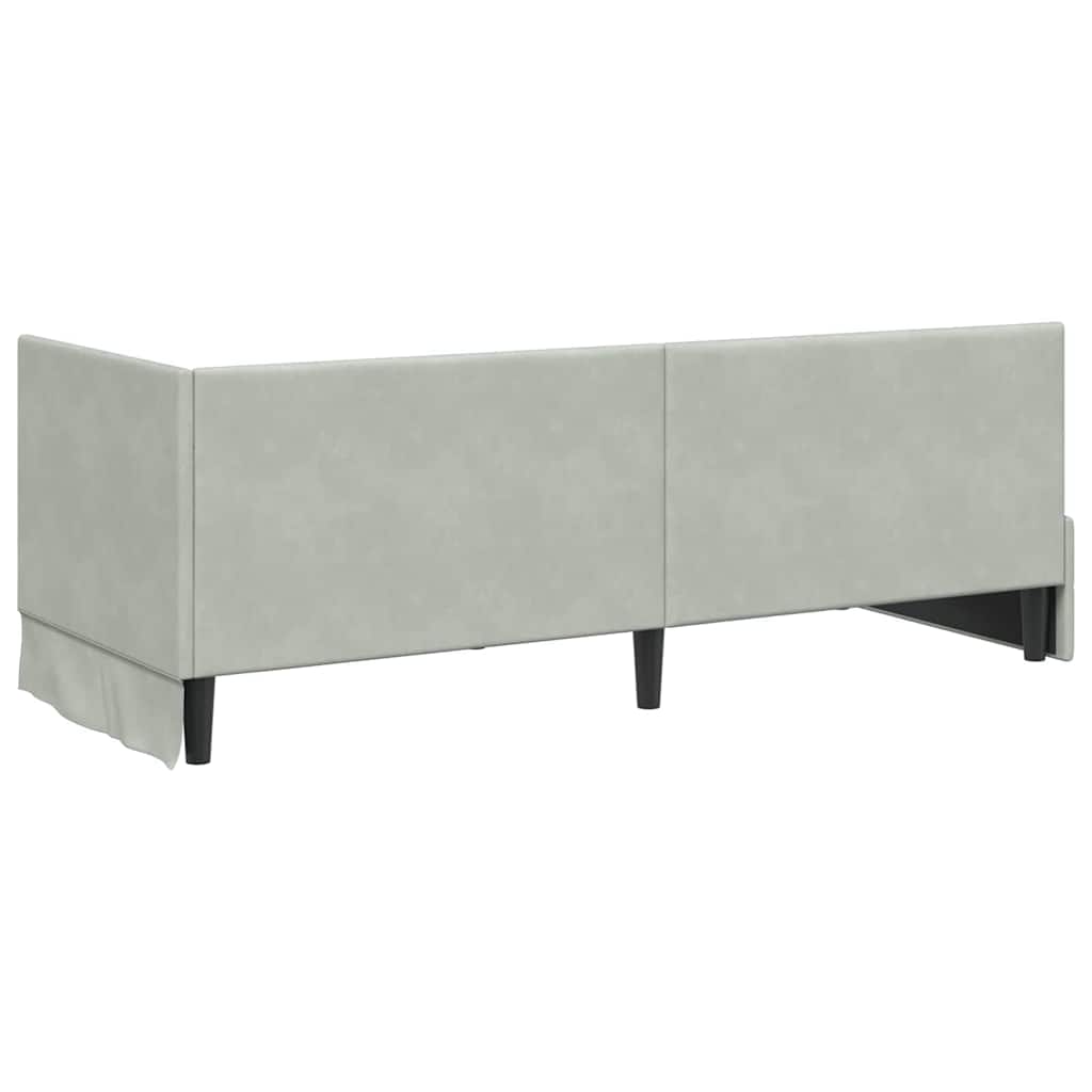 Kutni okvir kreveta Svijetlo siva 80 cm x 200 cm Baršun