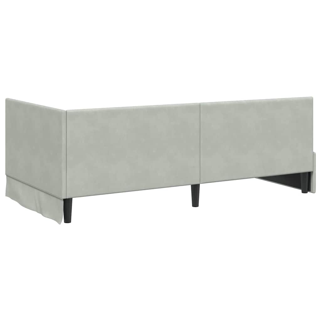 Kutni okvir kreveta Svijetlo siva 100 cm x 200 cm Baršun