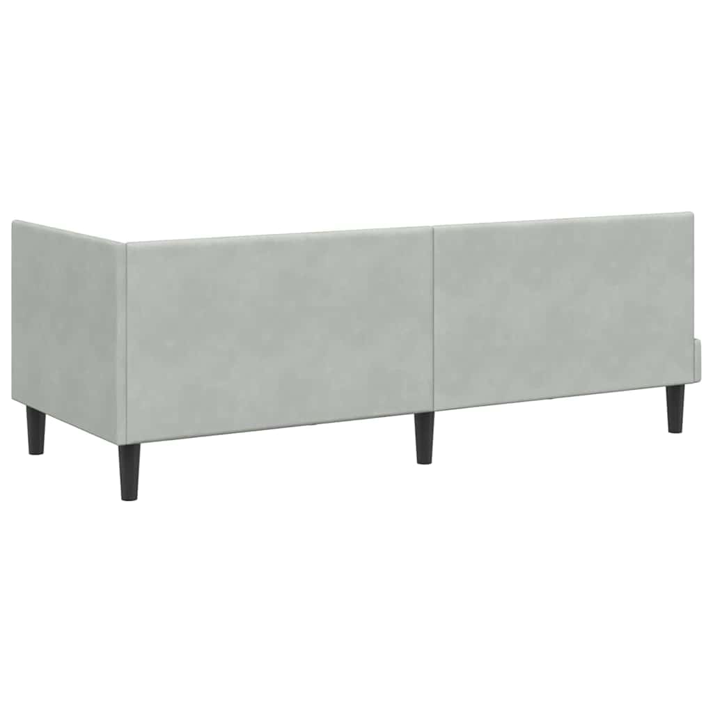 Kutni okvir kreveta Svijetlo siva 80 cm x 200 cm Baršun