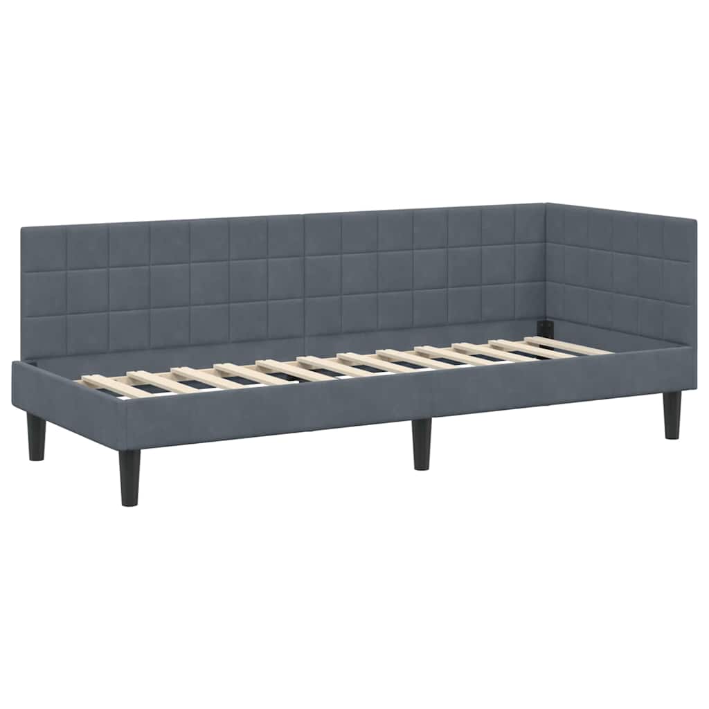 Kutni okvir kreveta Tamno siva 80 cm x 200 cm Baršun