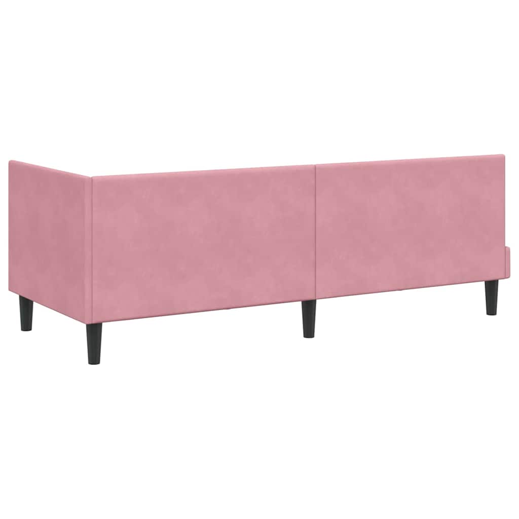 Kutni okvir kreveta Ružičasta 80 cm x 200 cm Baršun