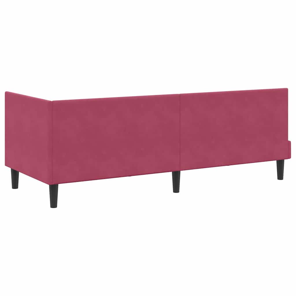 Kutni okvir kreveta Vinska crvena 80 cm x 200 cm Baršun
