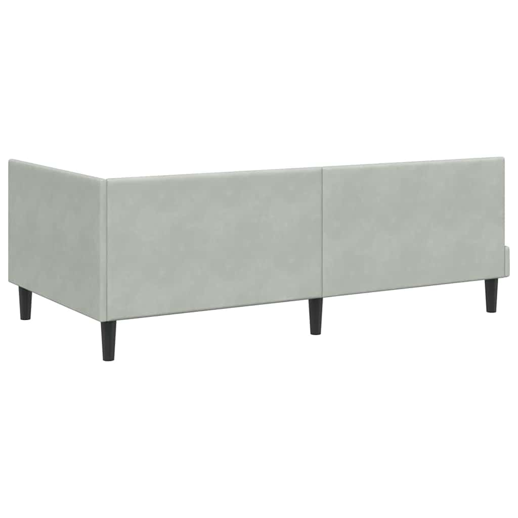 Kutni okvir kreveta Svijetlo siva 90 cm x 190 cm Baršun