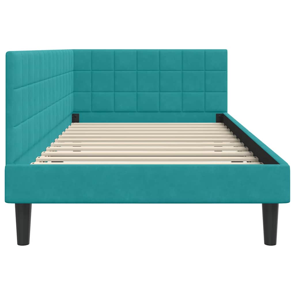 Kutni okvir kreveta Tirkizna 100 cm x 200 cm Baršun