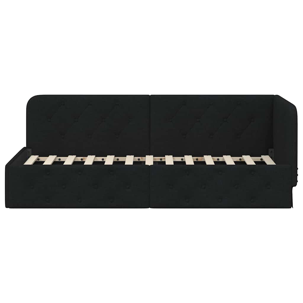 Kutni okvir kreveta Crna 80 x 200 cm tkanina