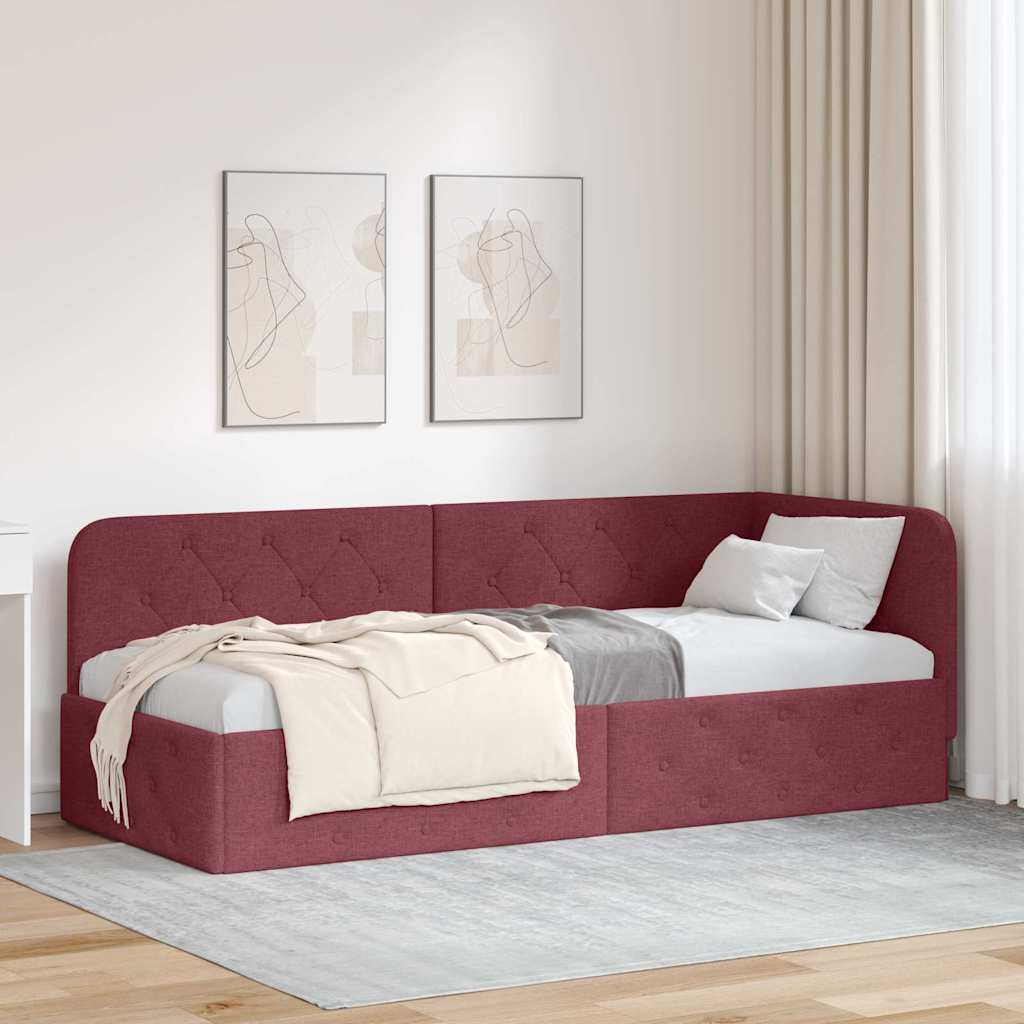 Kutni okvir kreveta Vinska crvena 80 x 200 cm tkanina