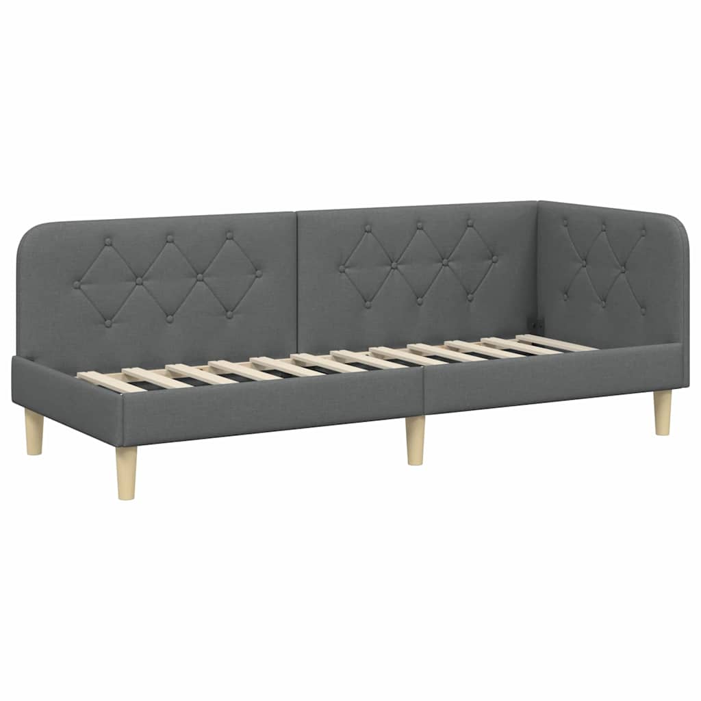Kutni okvir kreveta Tamno siva 80 x 200 cm tkanina