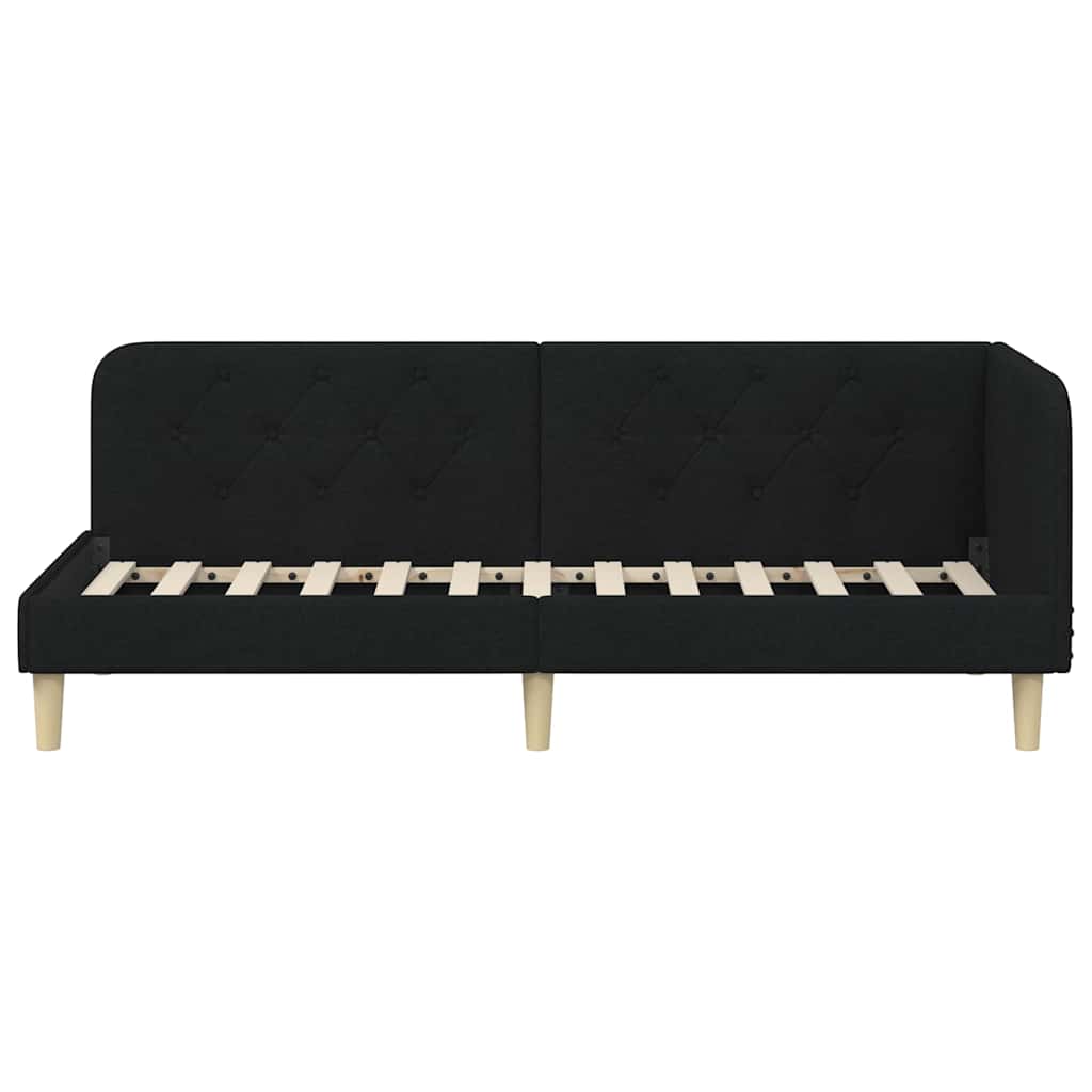 Kutni okvir kreveta Crna 80 x 200 cm tkanina