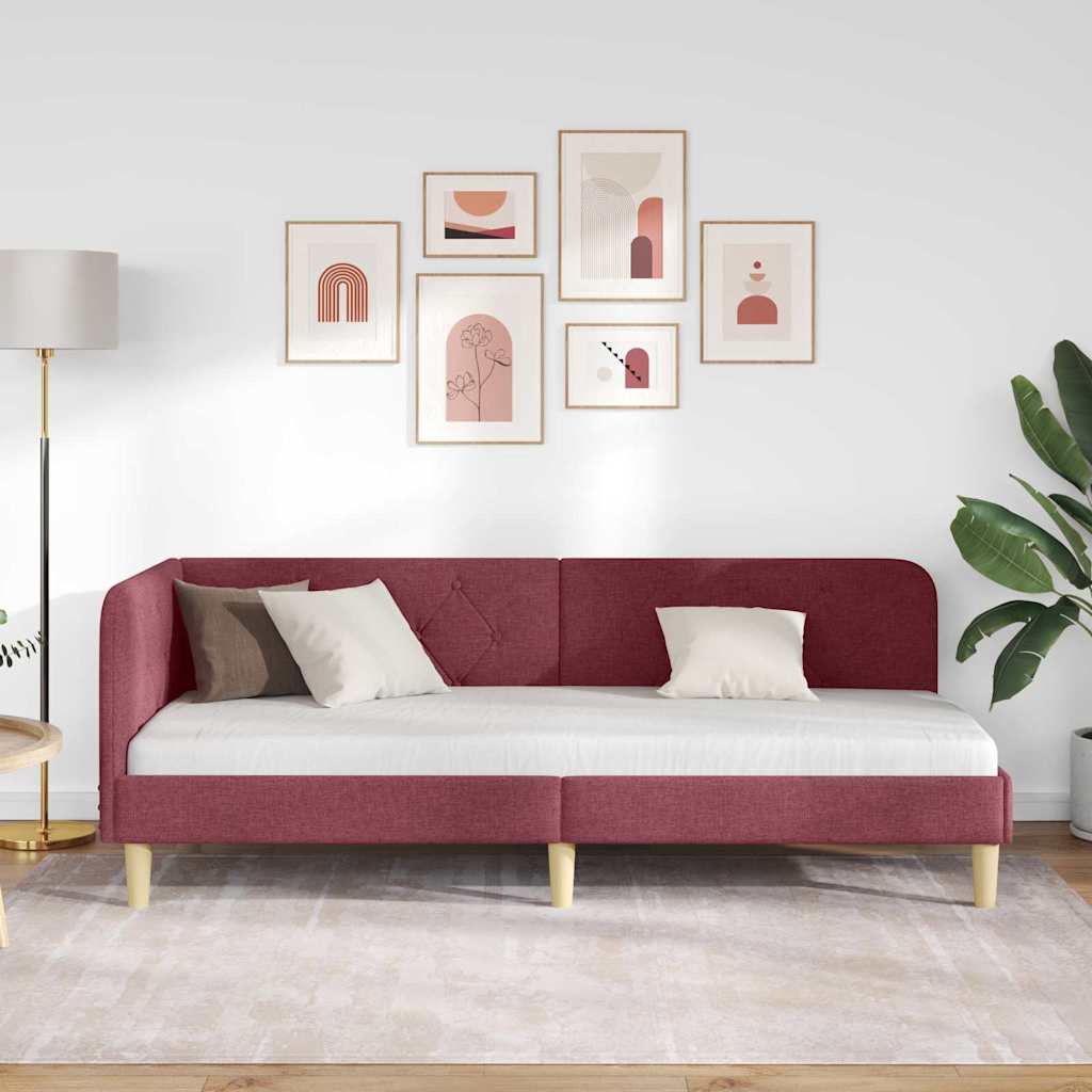 Kutni okvir kreveta Vinska crvena 80 x 200 cm tkanina