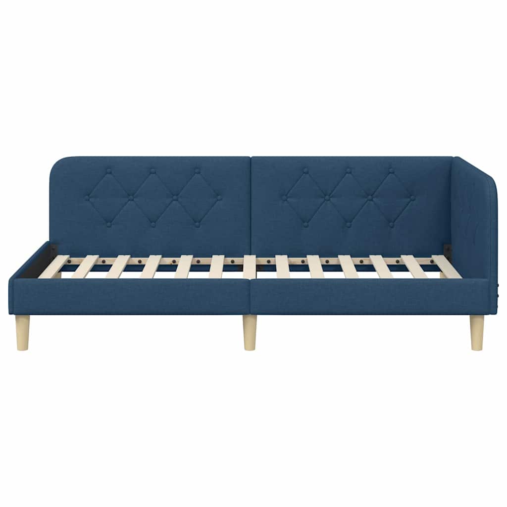 Kutni okvir kreveta Plava 90 x 190 cm tkanina