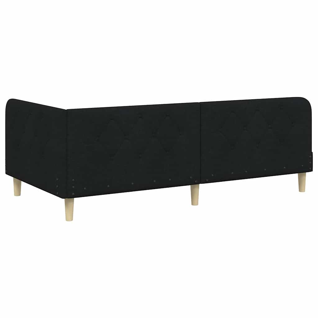 Kutni okvir kreveta Crna 100 x 200 cm tkanina