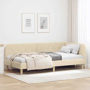 Kutni okvir kreveta Krema 100 x 200 cm tkanina