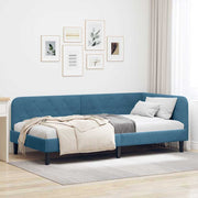 Kutni okvir kreveta Plava 90 x 190 cm Baršun