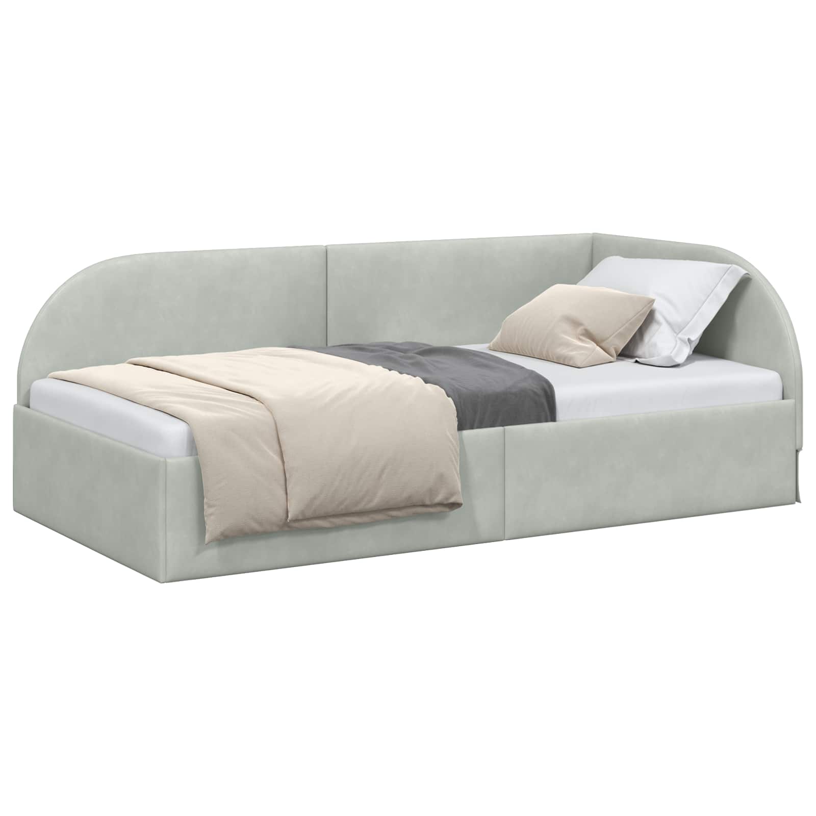 Kutni okvir kreveta Svijetlo siva 80 cm x 200 cm Baršun