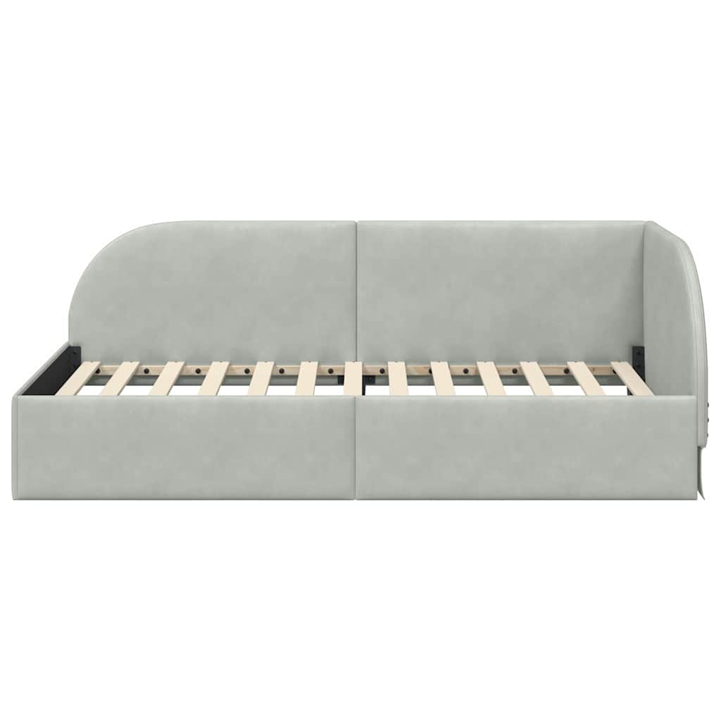 Kutni okvir kreveta Svijetlo siva 80 cm x 200 cm Baršun