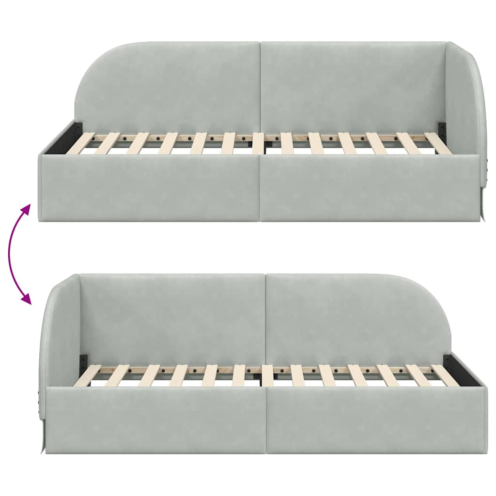 Kutni okvir kreveta Svijetlo siva 80 cm x 200 cm Baršun