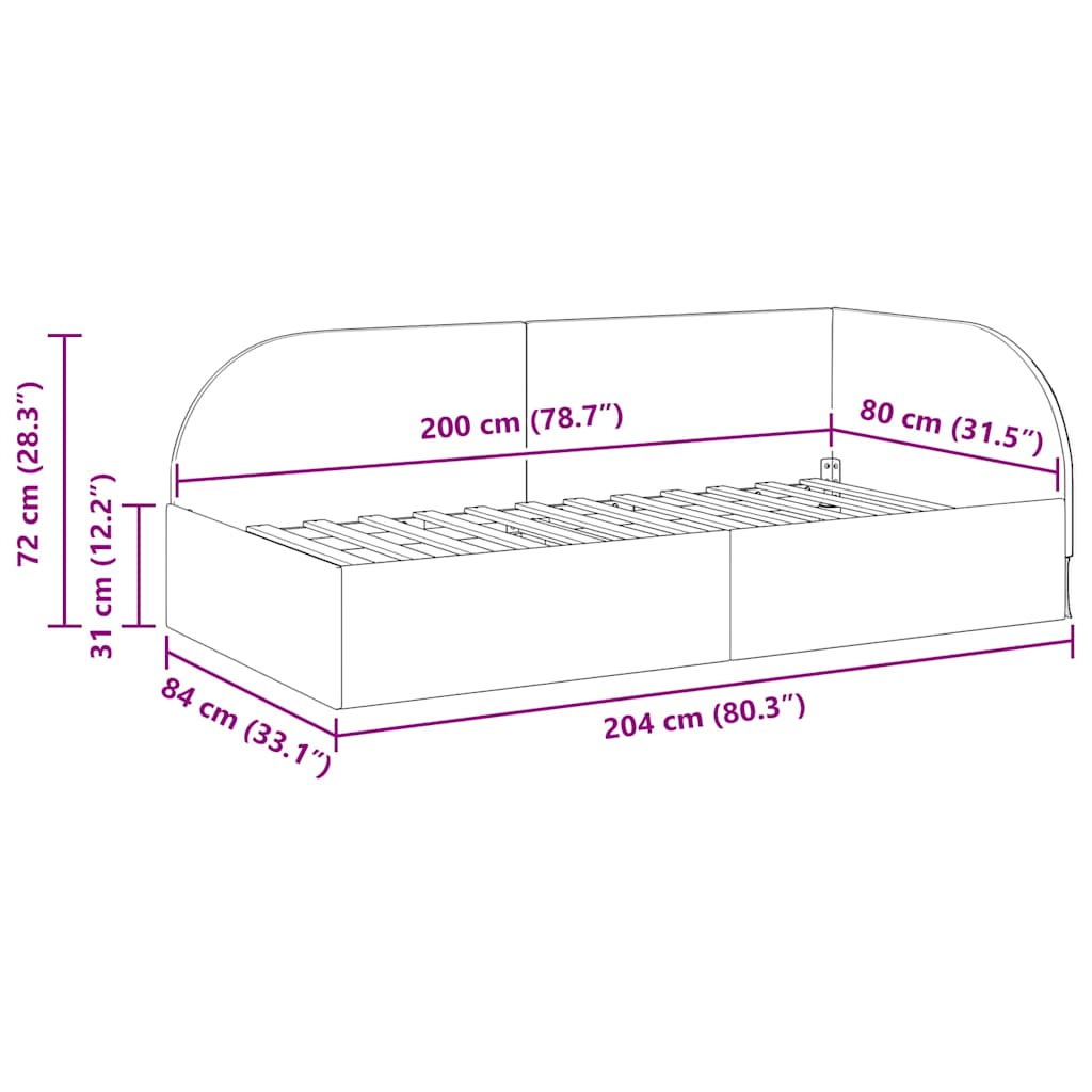 Kutni okvir kreveta Ružičasta 80 cm x 200 cm Baršun