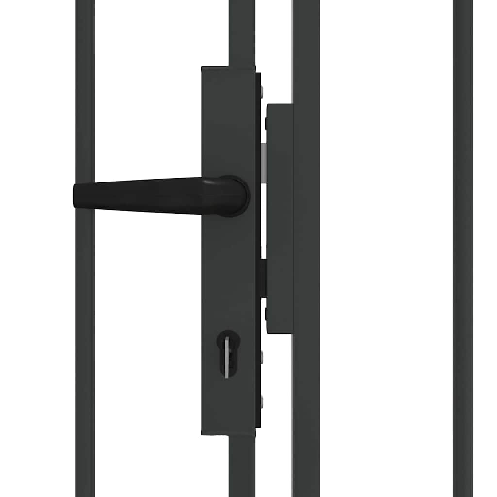 Ogradna vrata ASSEN 301 x 200 cm Čelik Siva Može se zaključati
