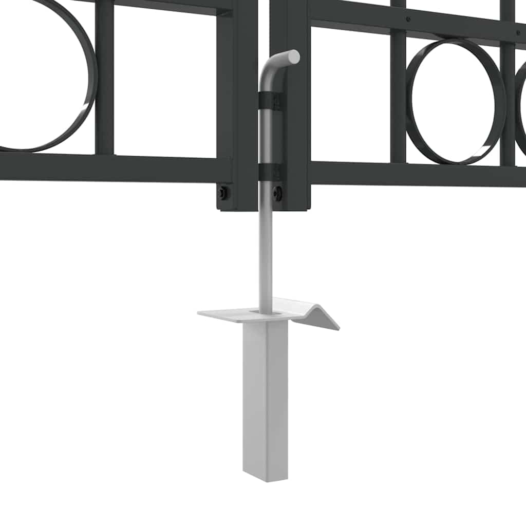 Ogradna vrata ASSEN 401 x 224,5 cm Čelik Siva