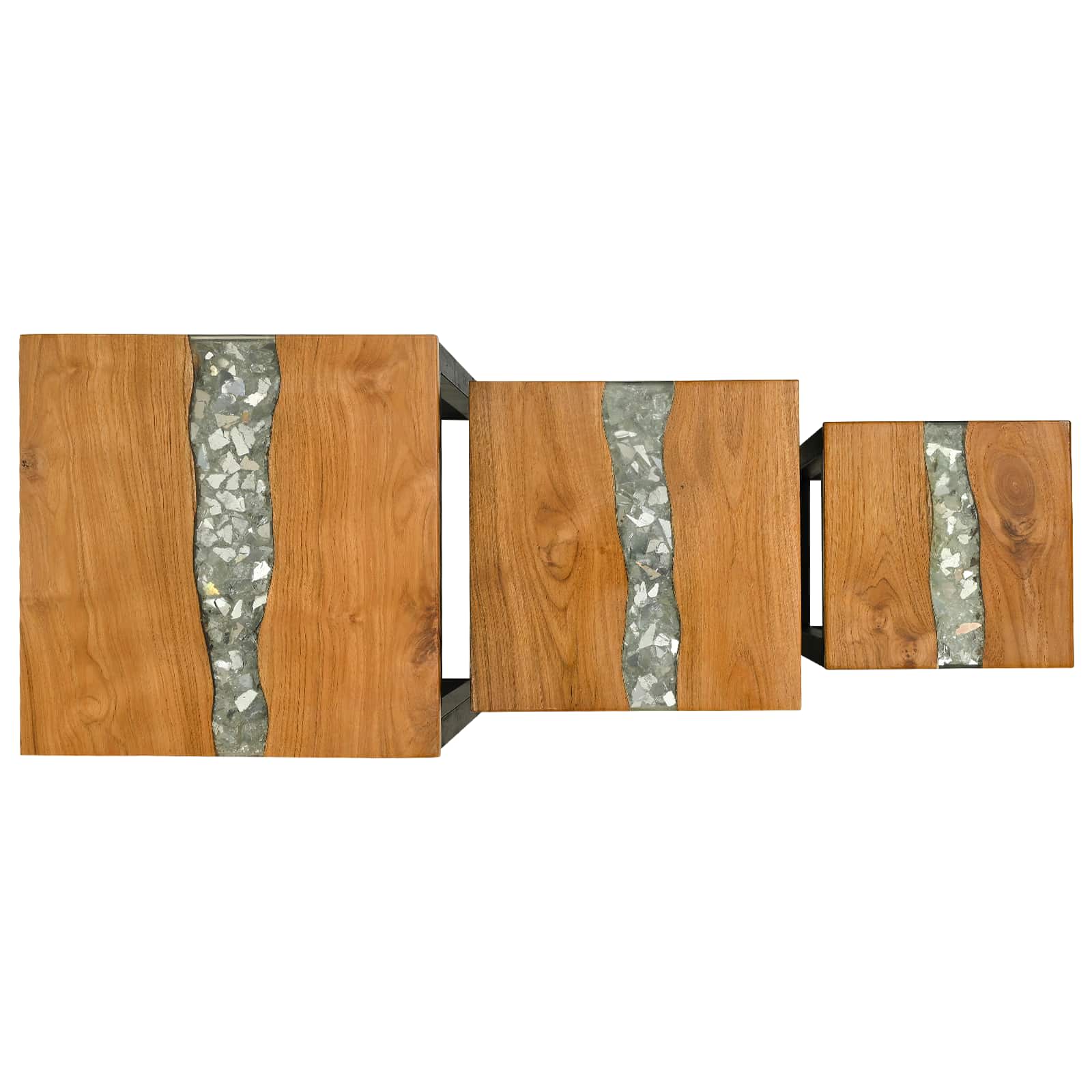 Stol za slaganje 3 pcs Smeđa Čvrsto teak drvo