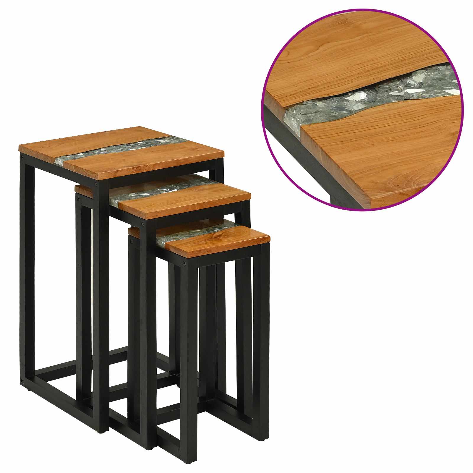 Stol za slaganje 3 pcs Smeđa Čvrsto teak drvo