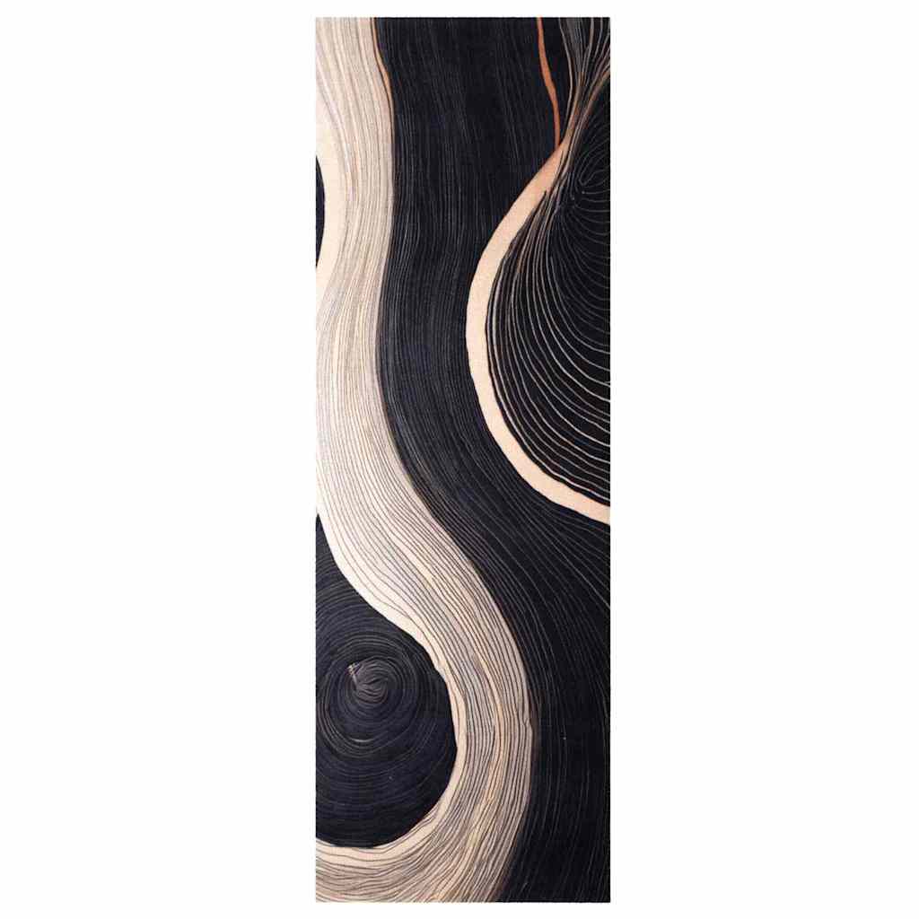 Kuhinjski Tepih Crna 180 x 60 cm Baršun