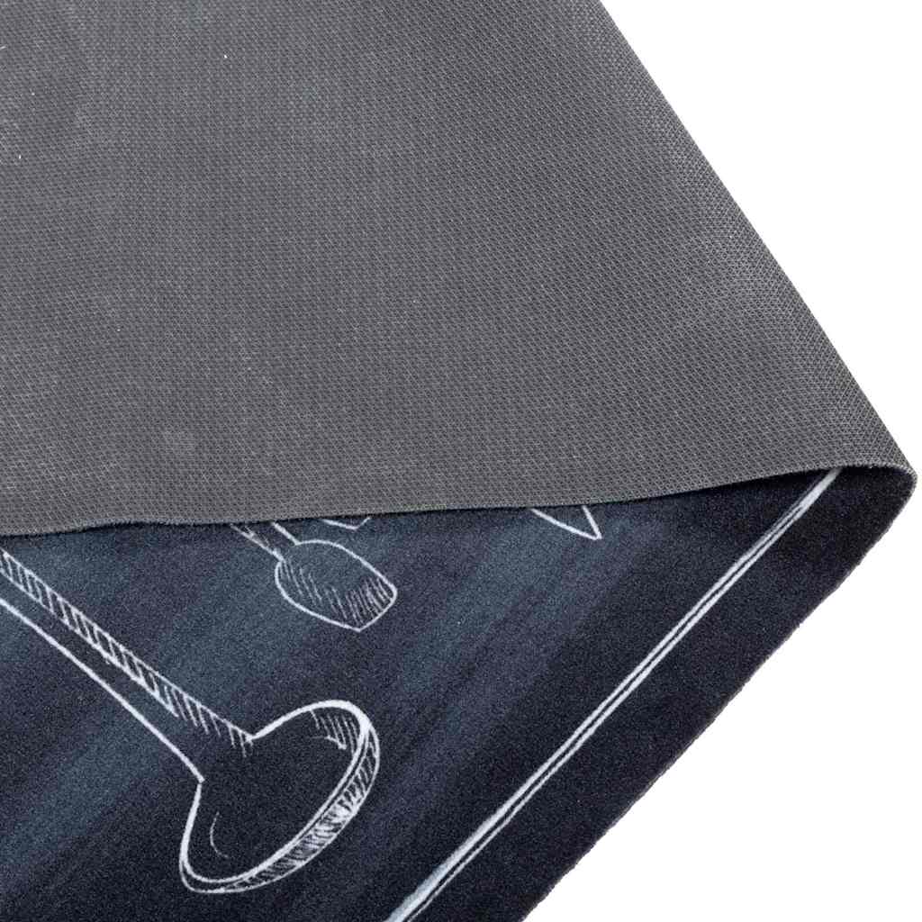 Kuhinjski Tepih Crna 180 x 60 cm Baršun
